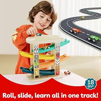 Amazon.com: TOP Bright Toddler Wooden Race Track Car Ramp Toys for Amazon.com: TOP Bright Toddler Wooden Race Track Car Ramp Toys for